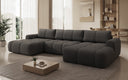 Canapé design Analfi U avec fonction couchage et dépliable en Bouclé
