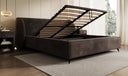 Designer Polsterbett Freya in Samt mit Stauraum