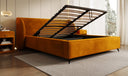 Designer Polsterbett Freya in Samt mit Stauraum