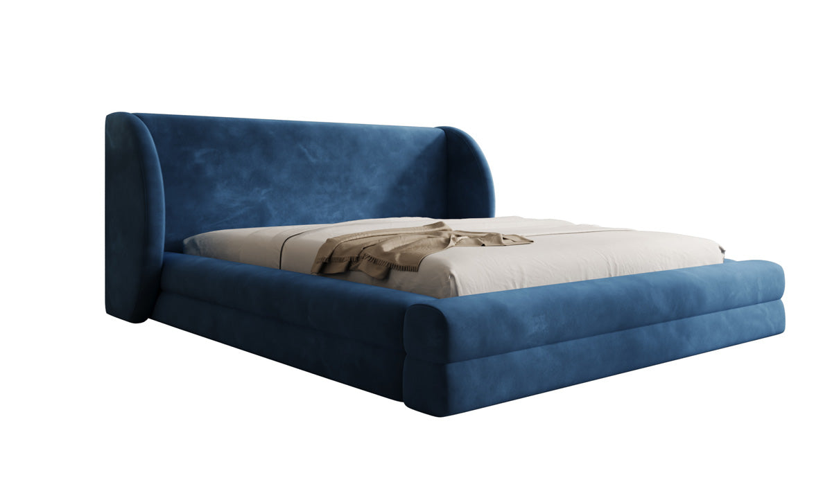Lit rembourré design Liv en Velours avec espace de rangement
