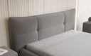 Lit rembourré design Gioia en Peluche Bouclé avec espace de rangement