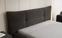 Lit rembourré design Gioia en Peluche Bouclé avec espace de rangement