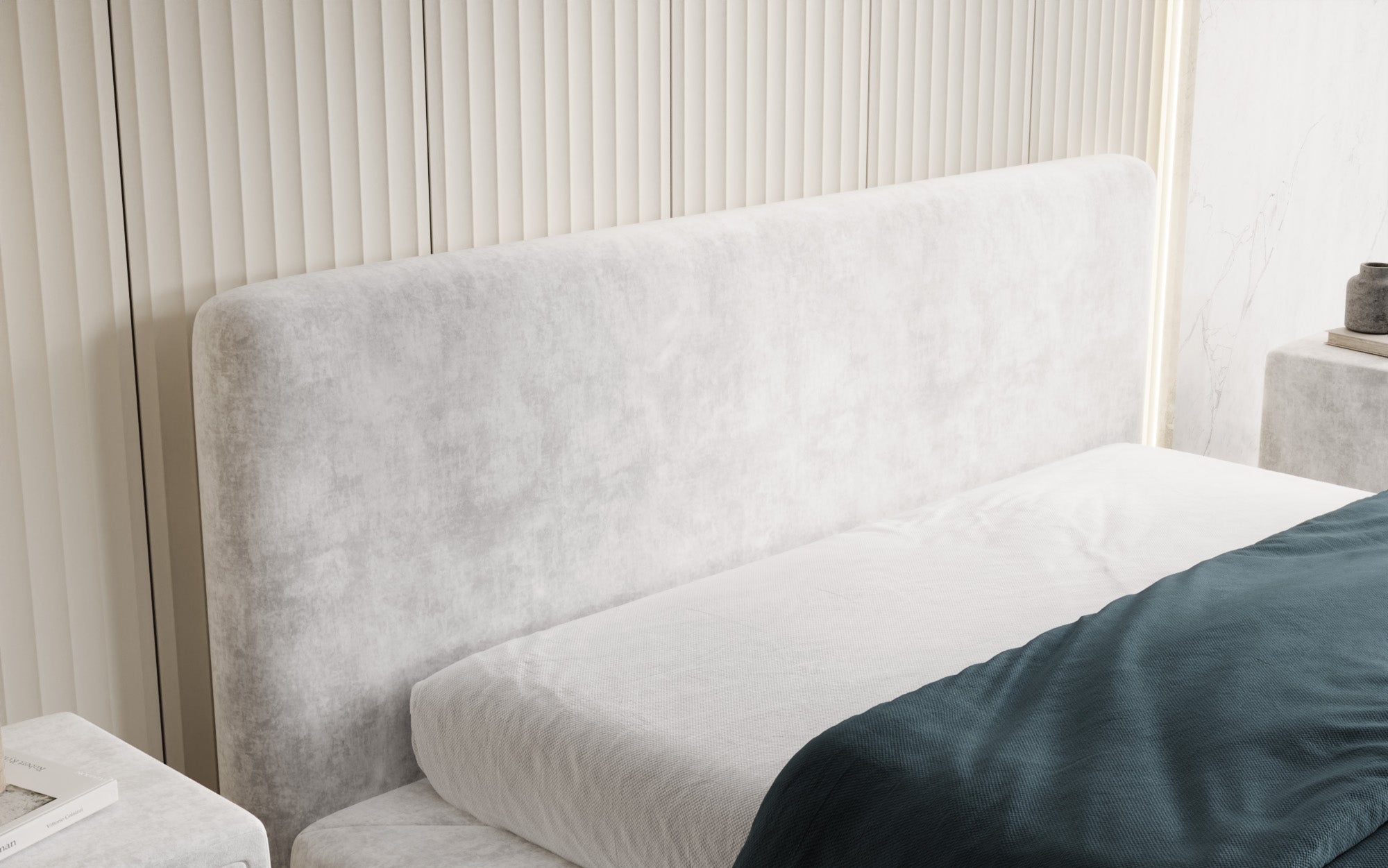 Lit rembourré design Yumi en Velours