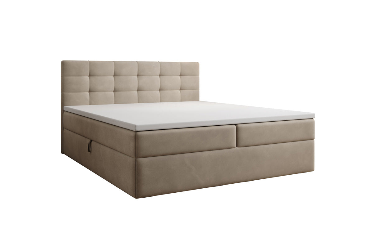 Lit boxspring Lux en Velours avec rangement