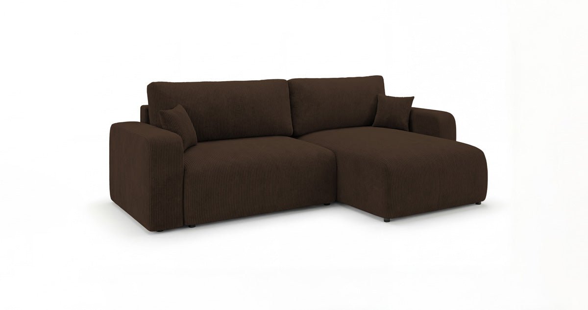 Canapé design Noma avec fonction couchage et rabattable en Côtelé