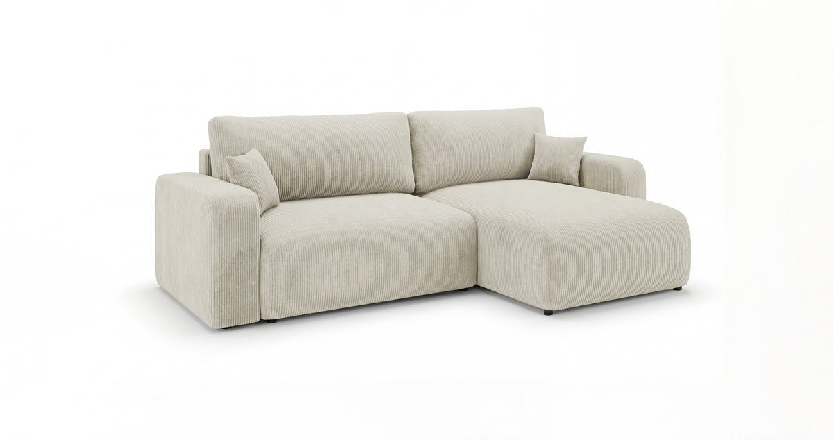 Canapé design Noma avec fonction couchage et rabattable en Côtelé