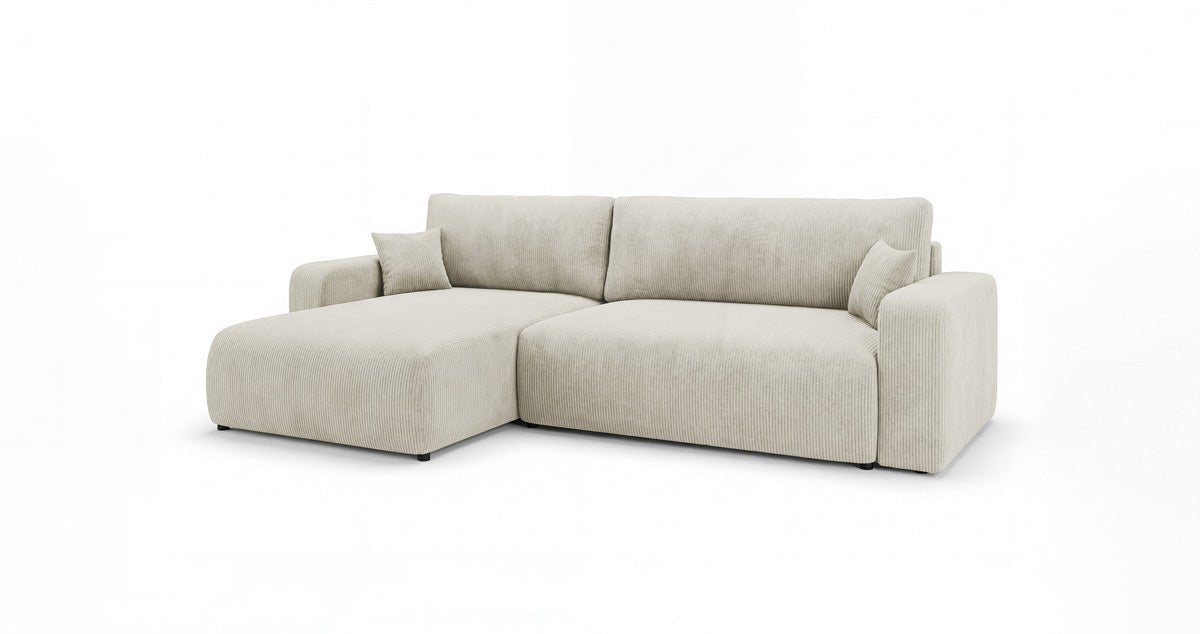 Canapé design Noma avec fonction couchage et rabattable en Côtelé