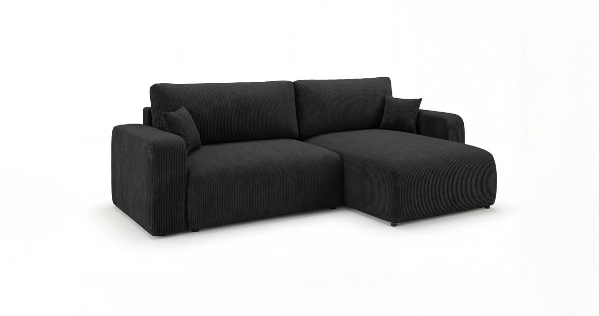 Canapé design Noma avec fonction couchage et rabattable en Côtelé