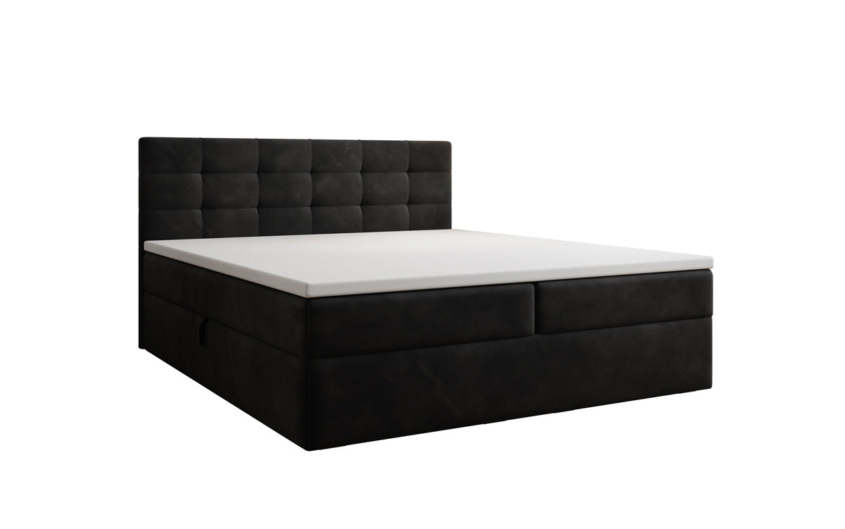 Lit boxspring Lux en Velours avec rangement