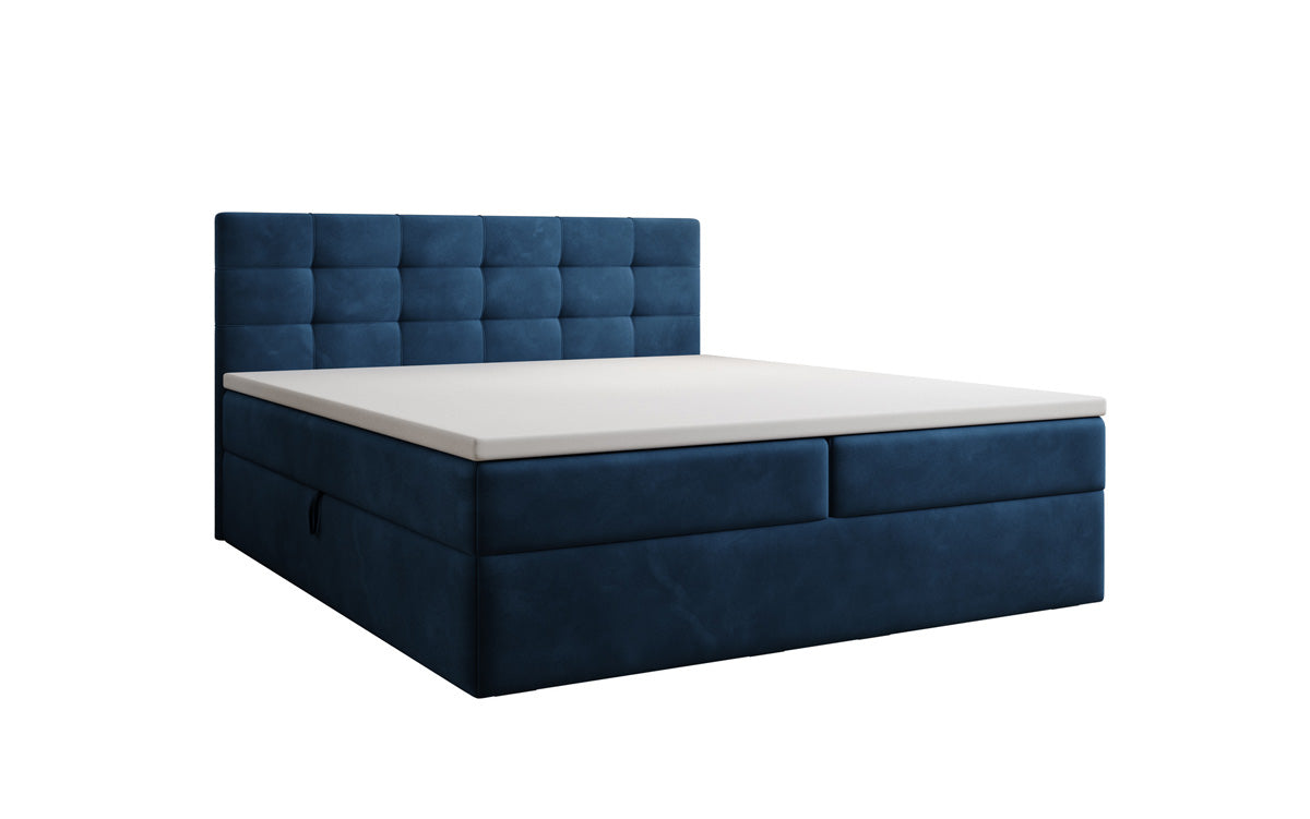 Lit boxspring Lux en Velours avec rangement