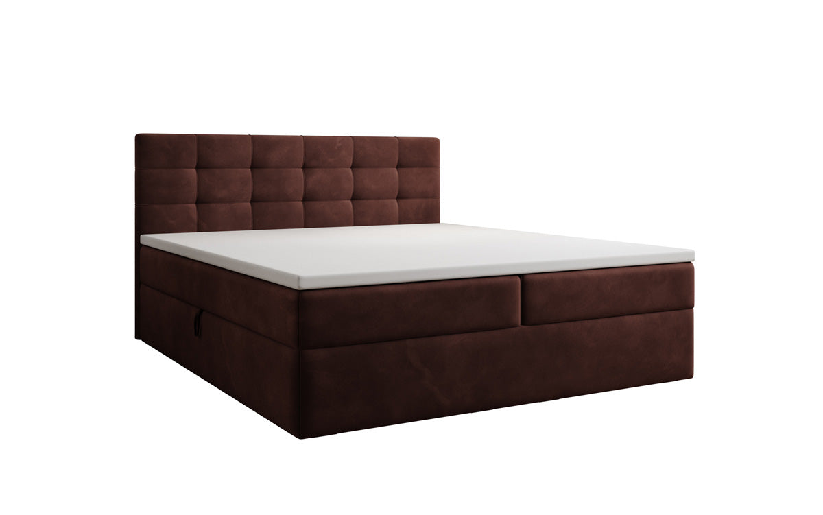 Lit boxspring Lux en Velours avec rangement