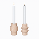 Kerzenhalter-Set "Traverno Duo" – Naturstein-Design aus Travertin