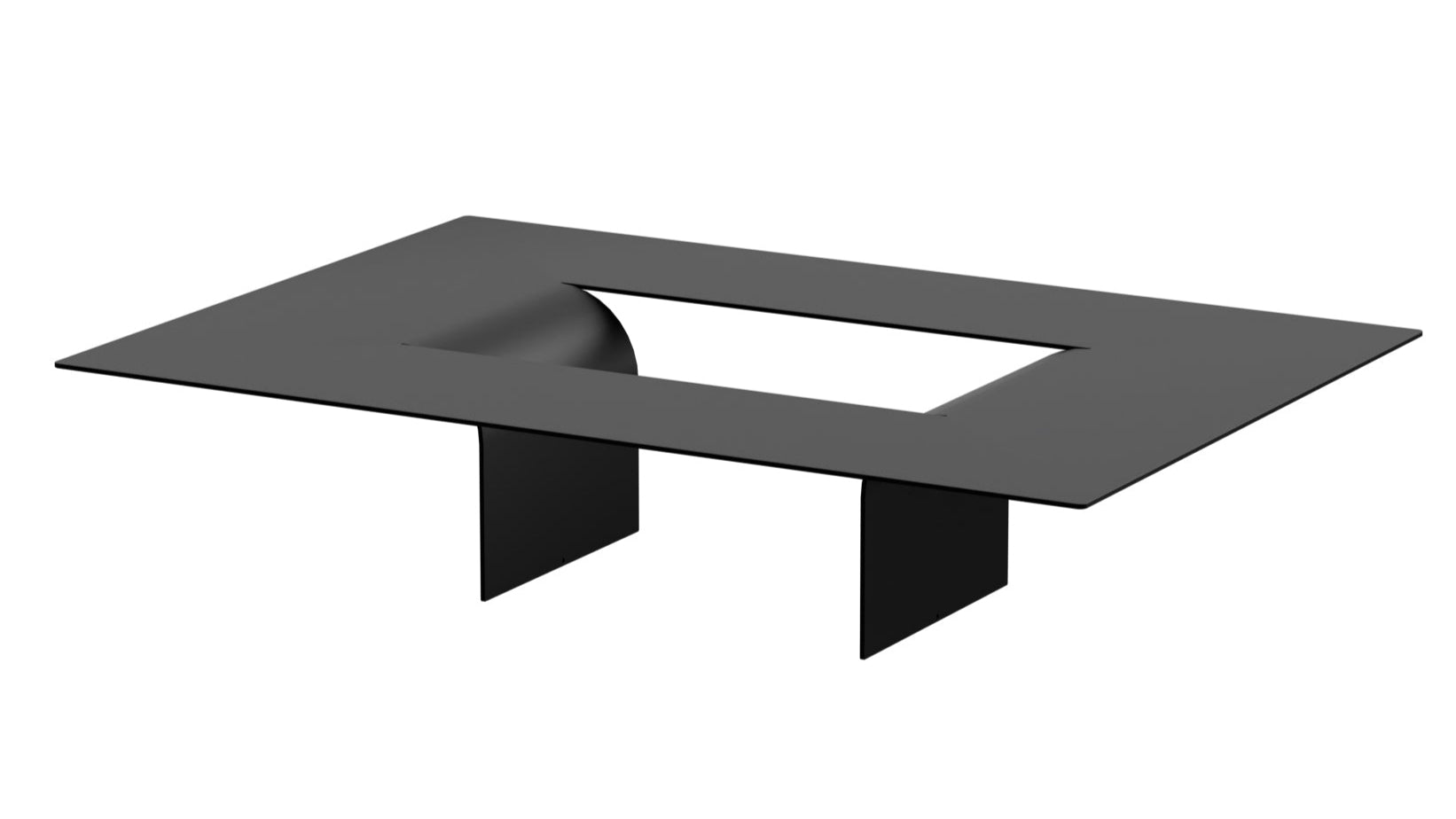 Table basse Cut – Design minimaliste en acier avec ouverture créative
