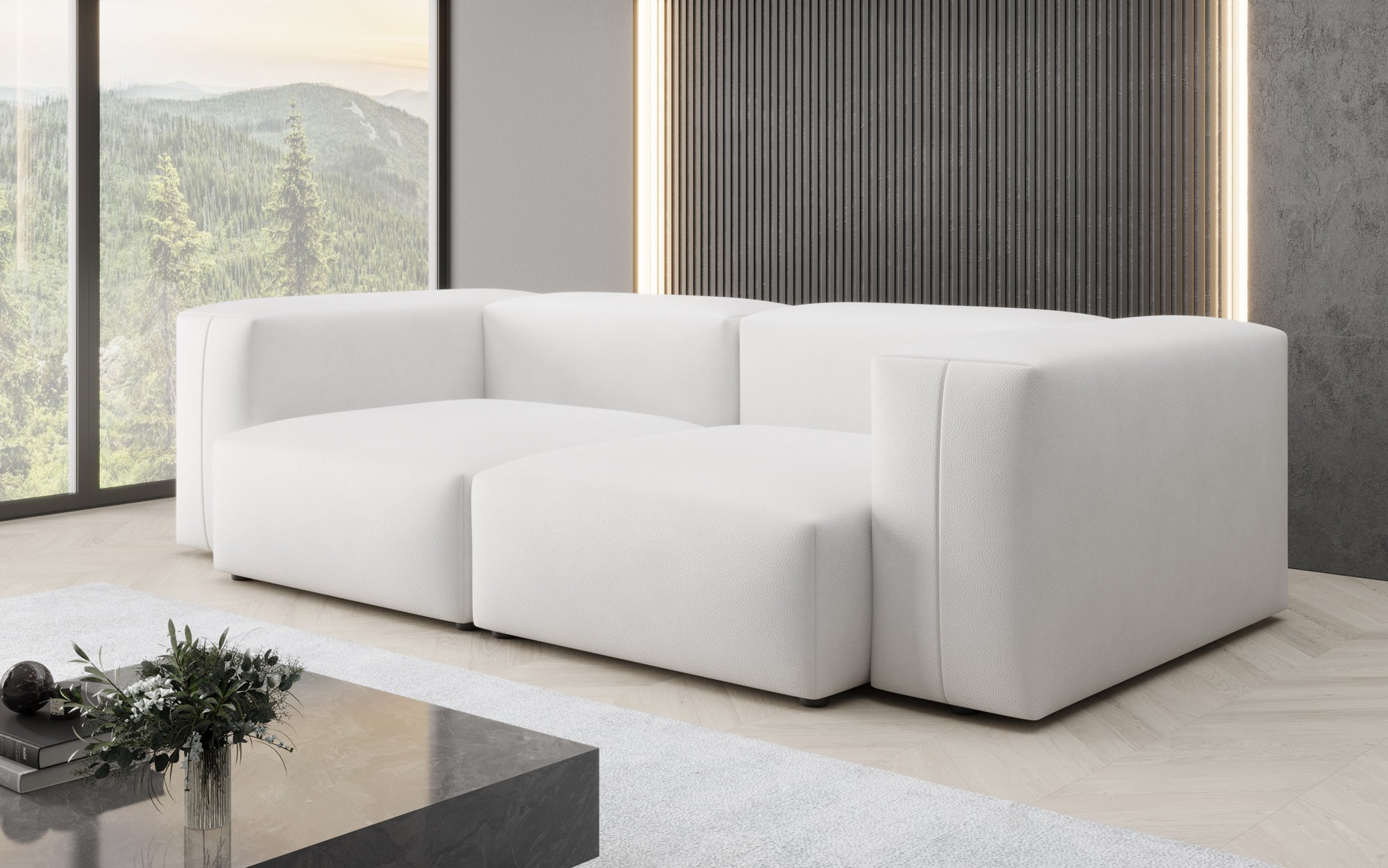 Canapé design 2 places Snug en cuir véritable