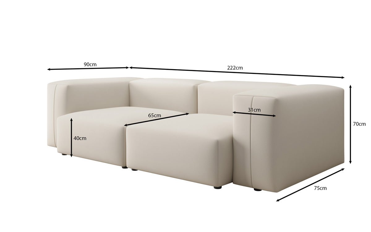 Canapé design 2 places Snug en Tissu