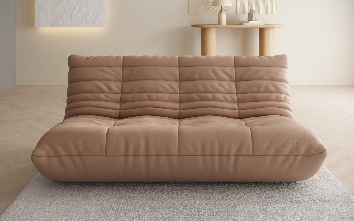 Canapé 3 places design Calmo en cuir véritable