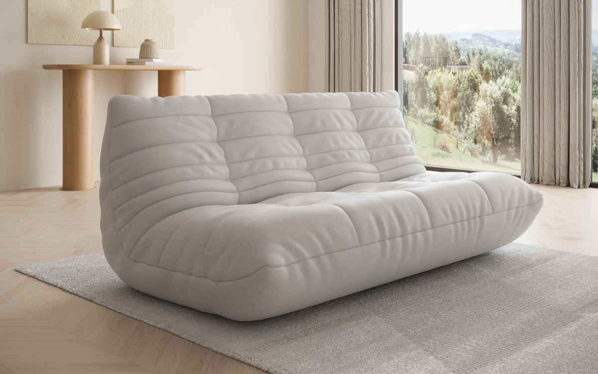 Canapé 3 places design Calmo en cuir véritable