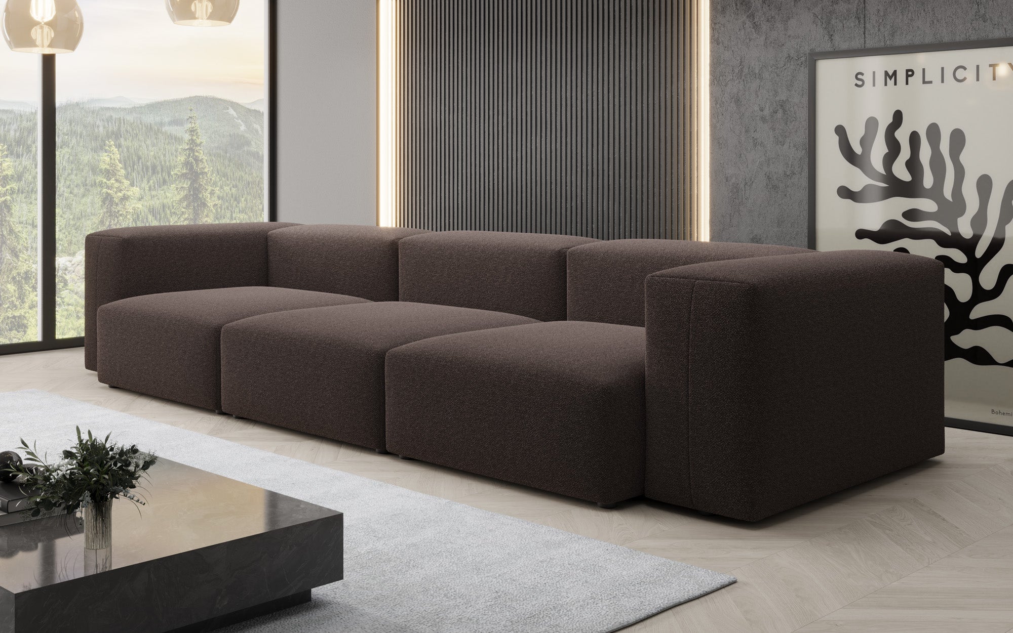 Designer 3 Sitzer Sofa Snug in Bouclé
