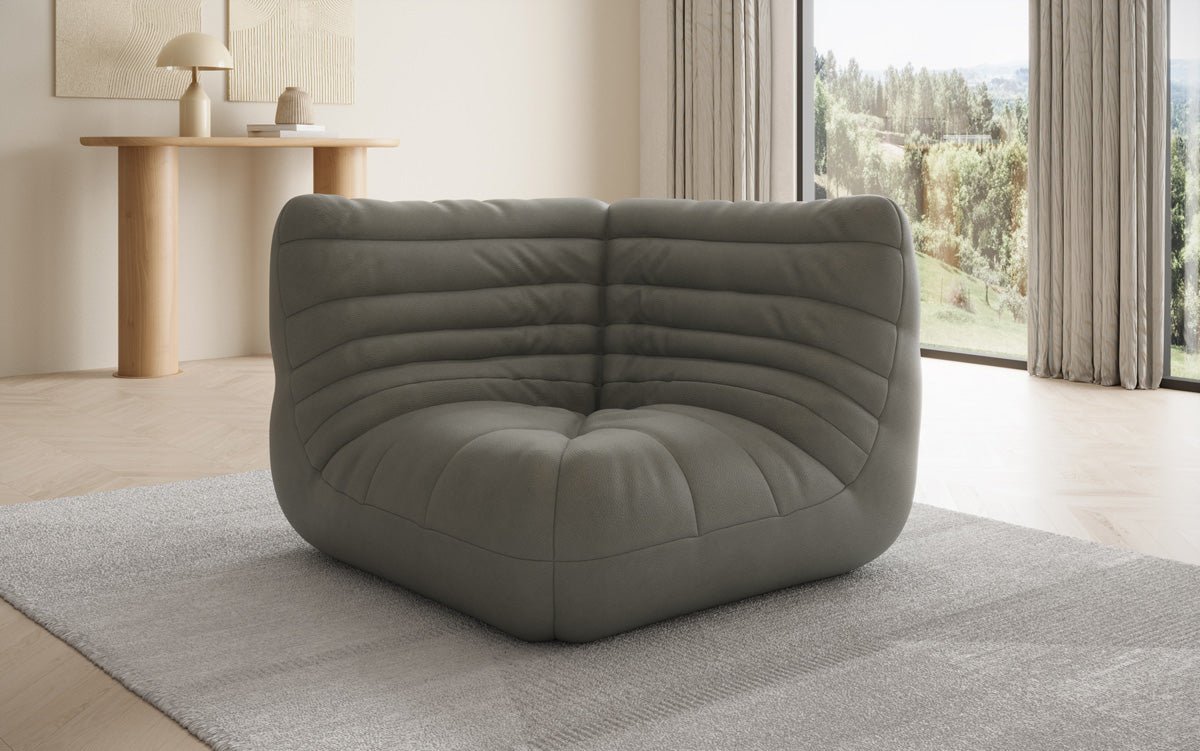 Fauteuil canapé Eckmodul Calmo en cuir véritable
