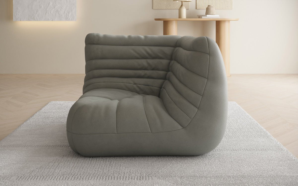 Fauteuil canapé Eckmodul Calmo en cuir véritable