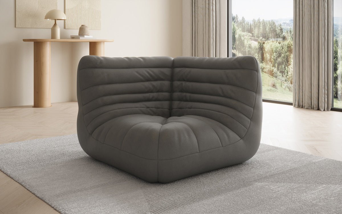 Fauteuil canapé Eckmodul Calmo en cuir véritable