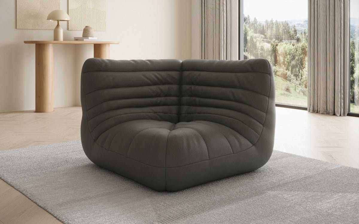 Fauteuil canapé Eckmodul Calmo en cuir véritable