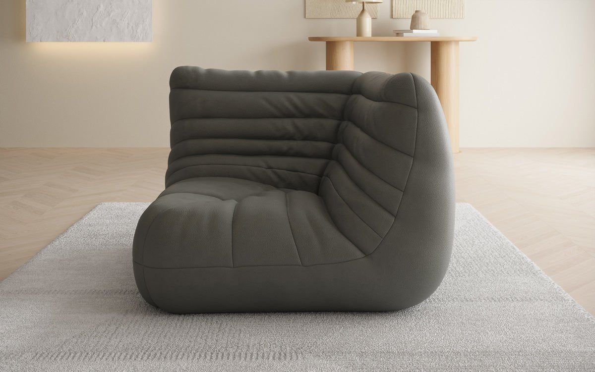 Fauteuil canapé Eckmodul Calmo en cuir véritable
