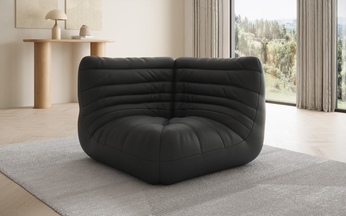 Fauteuil canapé Eckmodul Calmo en cuir véritable