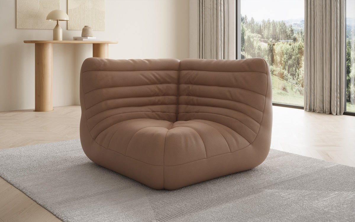 Fauteuil canapé Eckmodul Calmo en cuir véritable