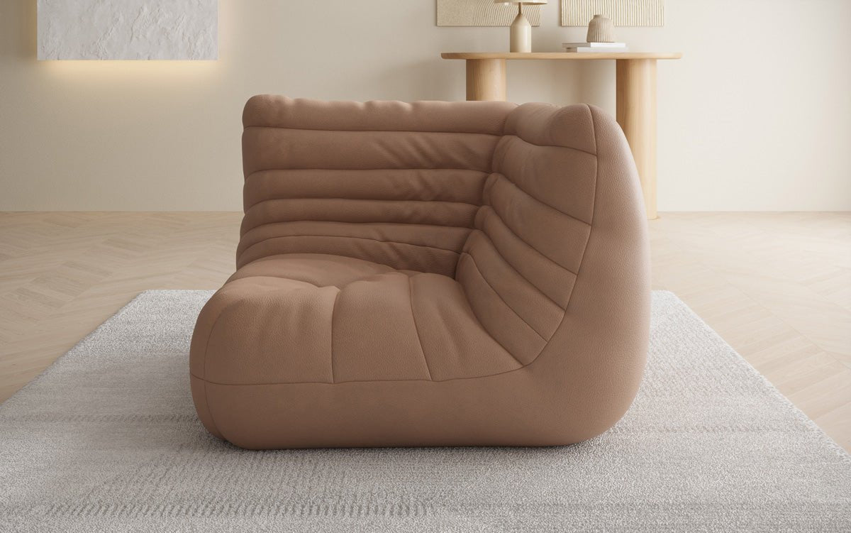 Fauteuil canapé Eckmodul Calmo en cuir véritable