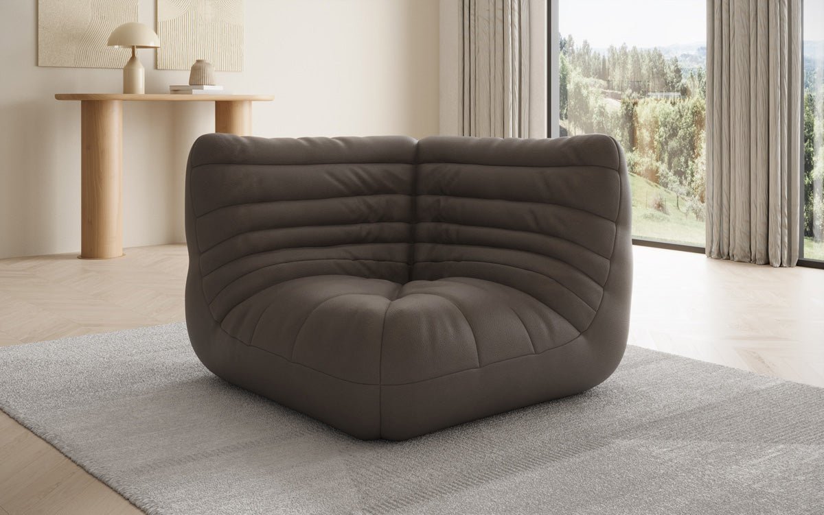 Fauteuil canapé Eckmodul Calmo en cuir véritable
