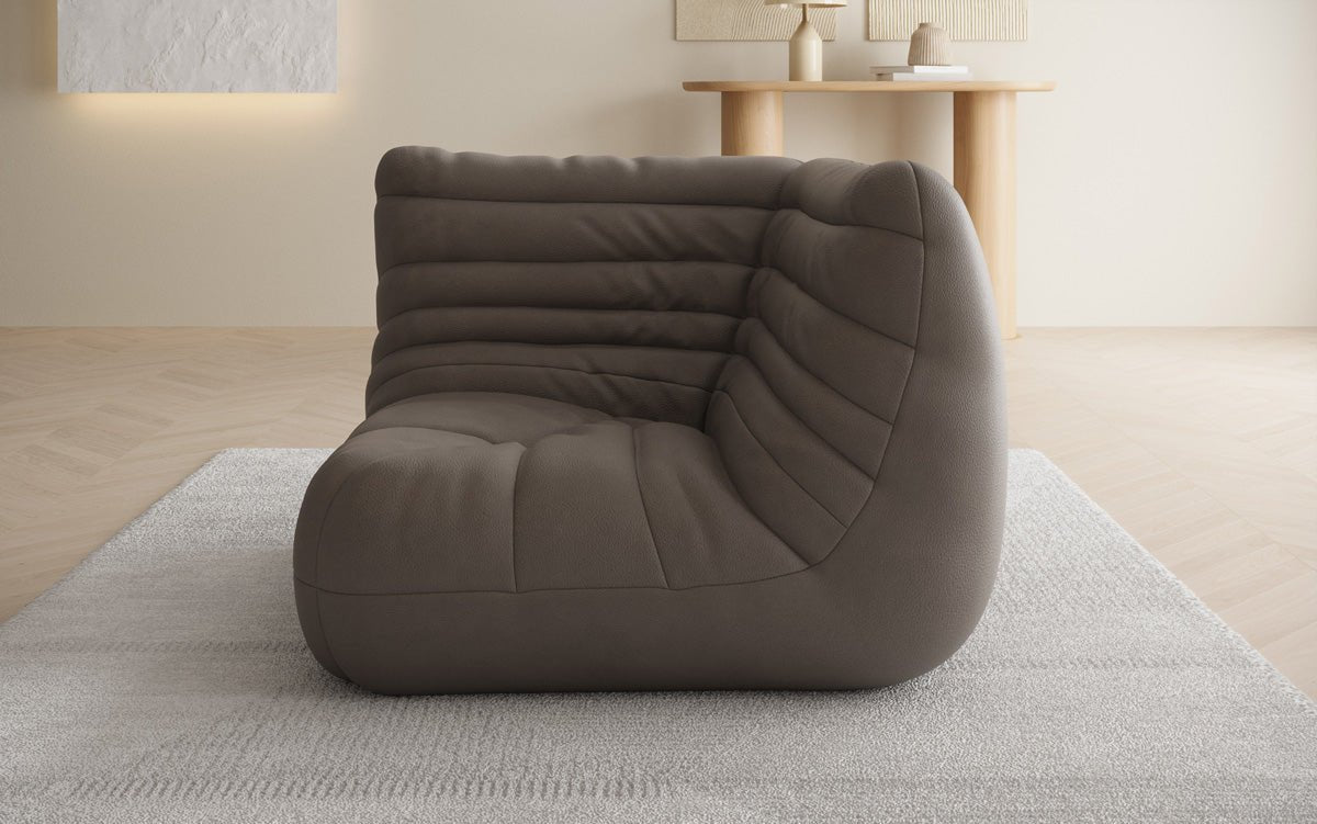 Fauteuil canapé Eckmodul Calmo en cuir véritable