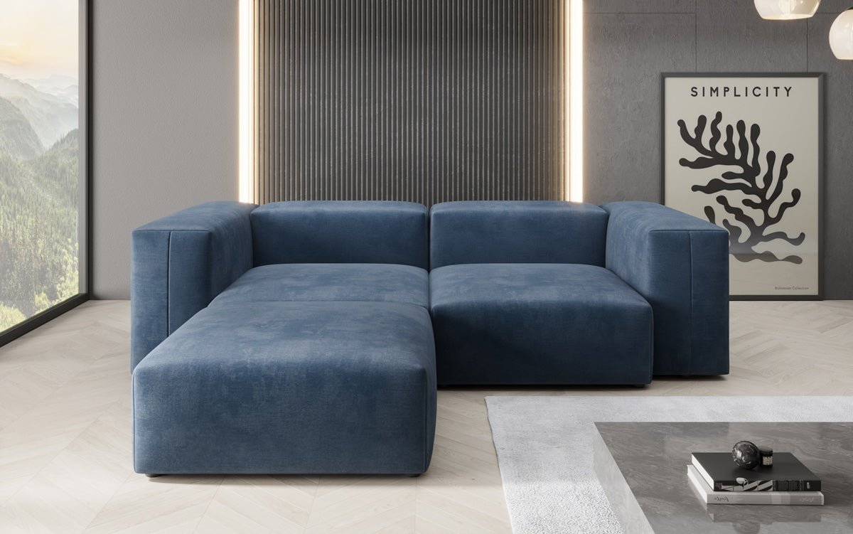 Canapé d'angle L Snug Mini en Velours