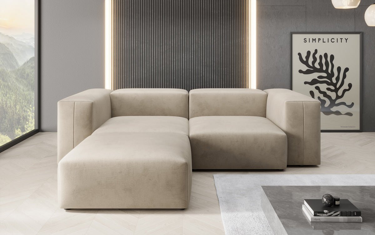 Canapé d'angle L Snug Mini en Velours