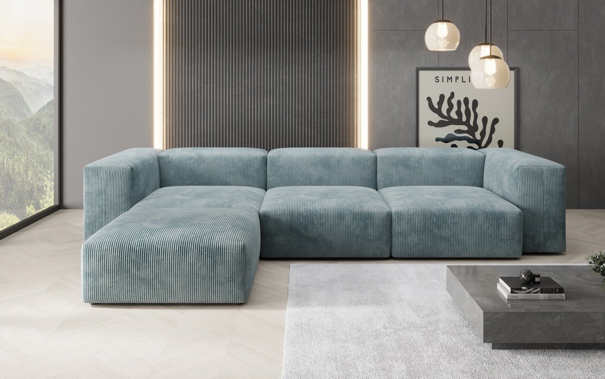 Canapé d'angle design Snug en Côtelé
