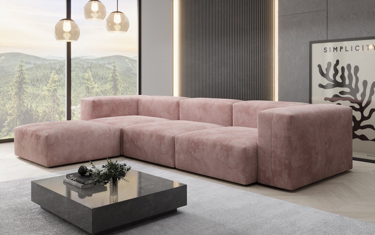 Canapé d'angle design Snug en Côtelé
