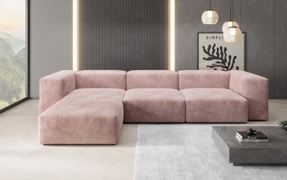 Canapé d'angle design Snug en Côtelé