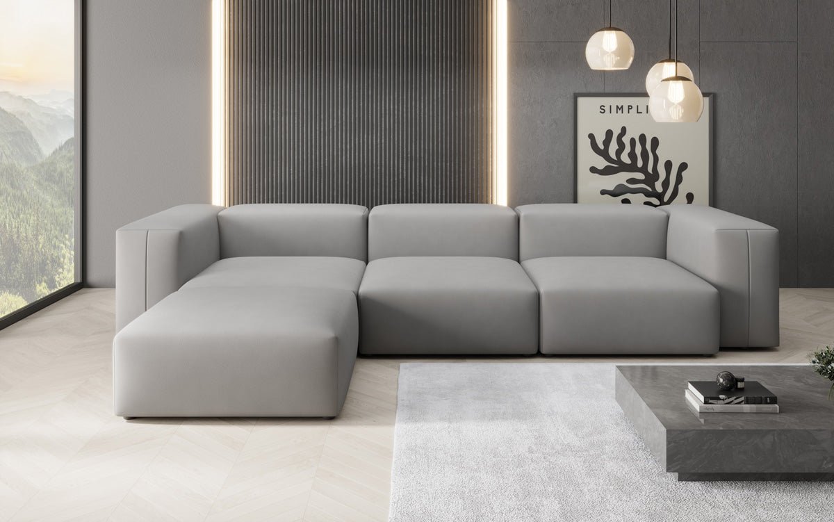 Canapé d'angle L Designer Snug en Tissu
