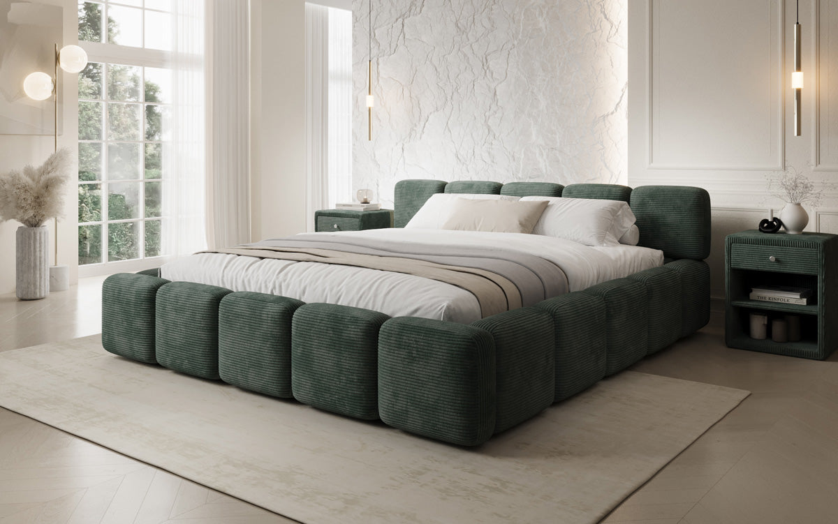 Designer Polsterbett Giulia Cord mit Stauraum