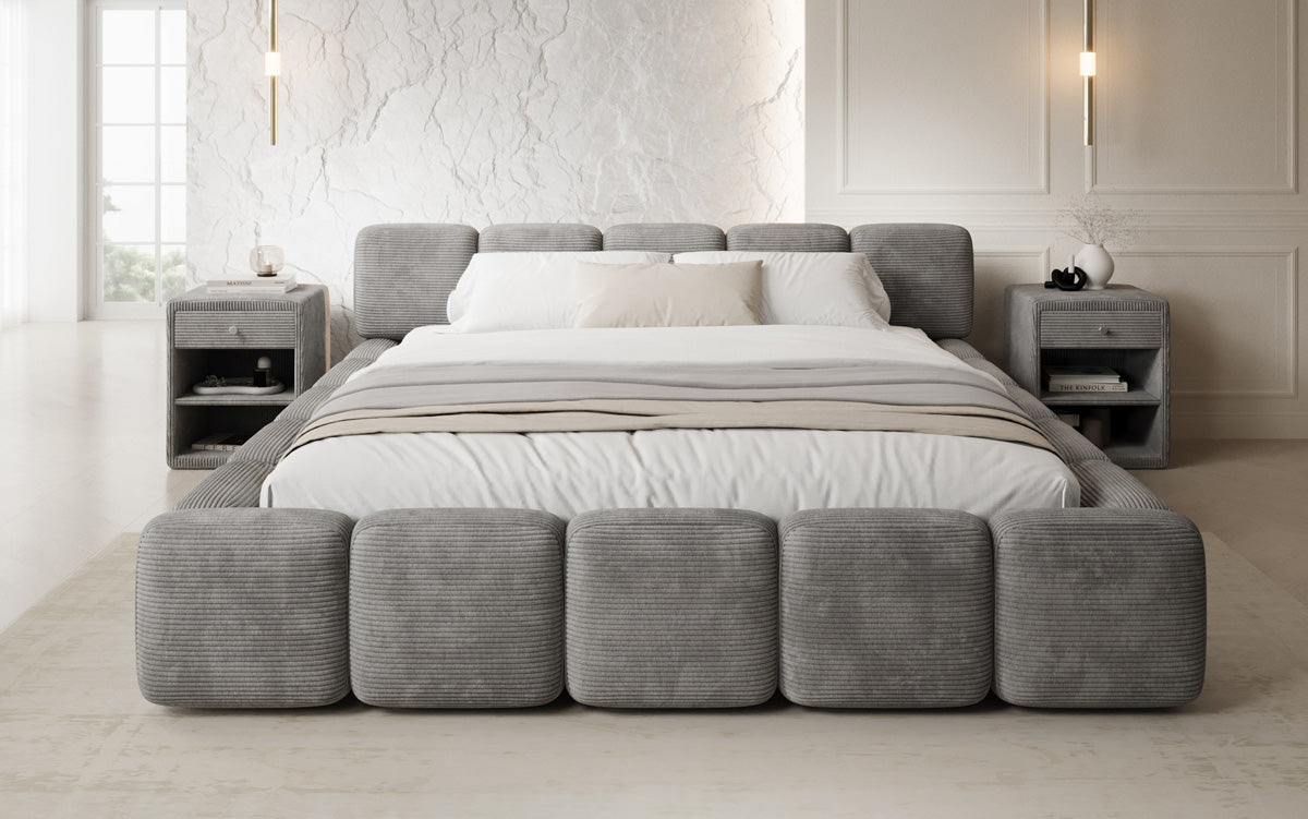Designer Polsterbett Giulia Cord mit Stauraum