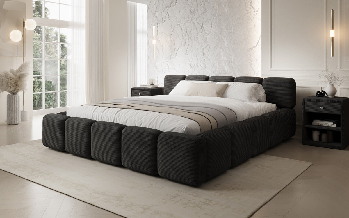 Designer Polsterbett Giulia Cord mit Stauraum