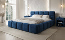Lit rembourré design Matilda en Velours avec espace de rangement