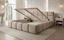 Lit rembourré design Matilda en Velours avec espace de rangement