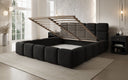 Lit rembourré design Matilda en Velours avec espace de rangement