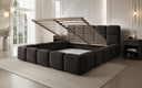 Lit rembourré design Matilda en Velours avec espace de rangement