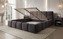 Lit rembourré design Matilda en Velours avec espace de rangement