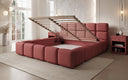 Lit rembourré design Matilda en Tissu avec espace de rangement