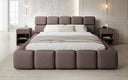 Lit rembourré design Matilda en Tissu avec espace de rangement