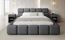 Lit rembourré design Matilda en Tissu avec espace de rangement