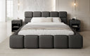 Lit rembourré design Matilda en Tissu avec espace de rangement